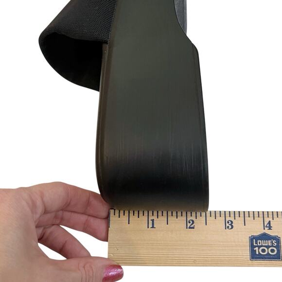 Y2K Report Platform Mules Sandals 11M Black Stretchy Chunky Grunge Goth Open Toe - Picture 8 of 9